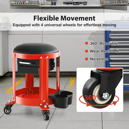 Workshop Creeper Seat with Removable Padded Seat and 4 Universal Casters