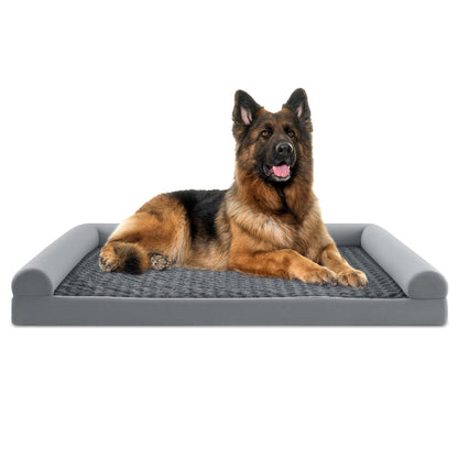 XXL Sized Large Pet Bed with Orthopedic Egg Crate Foam and Non-slip Bottom-Grey