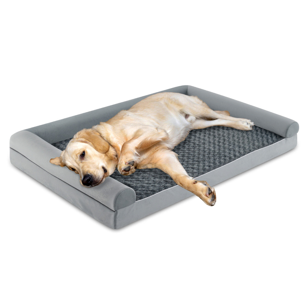 XXL Sized Large Pet Bed with Orthopedic Egg Crate Foam and Non-slip Bottom-Grey